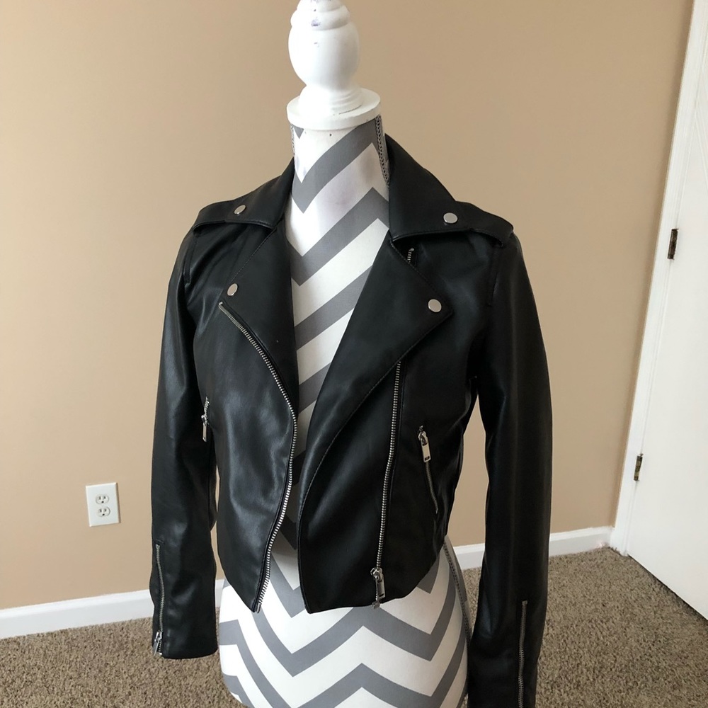 Motorcycle cropped jacket - Picture 2 of 3